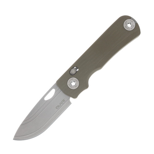 Olive Knives Lenta Folding Knife Olive Green G10 Handle Elmax Drop Point Blade LNT-G10ODG-EL