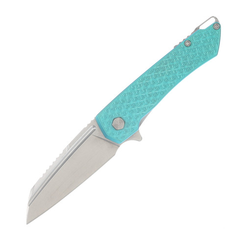 MachineWise Mojave 1338 Framelock Folding Knife S90V/Blue Pattern Titanium MOJAVE1338