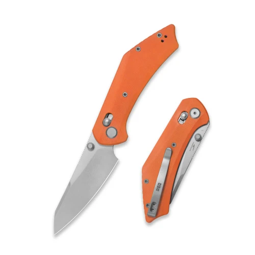 GEO Knife Maciej Torbé DIVID Axis Lock Folding Knife SW M390 Blade Orange G10 Handle