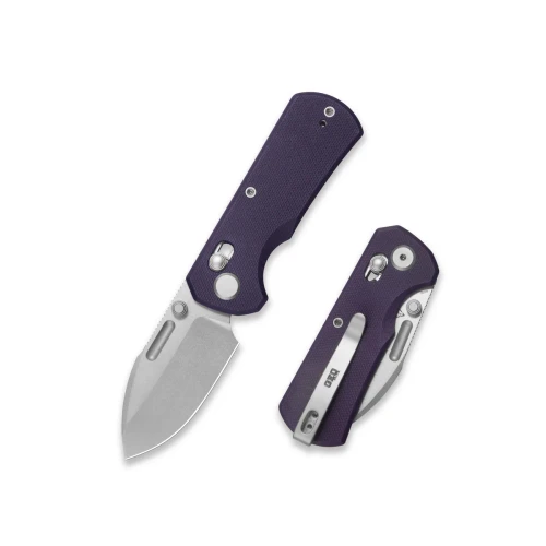 GEO Knife Fabian Hobbelen Belluf Folder SW M390 Blade Purple G10 Handle