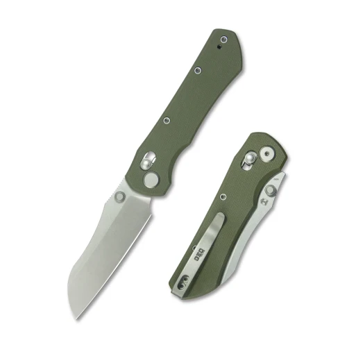 GEO Knife Johan Jordaan Komodo Folder Stonewash M390 Blade Green G10 Handle