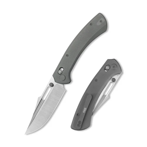 GEO Knife n.anh Design Strix Folder Hand-Rubbed Satin M390 Blade Darkwash TI Handle