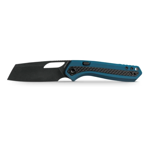 Vosteed Kroc Folder S35VN Black SW Blade Blue Aluminum - Carbon Fiber Handle