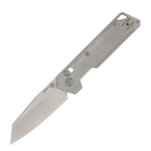 Vosteed Parallel Folding Knife S35VN Satin - Brushed Blade Arctic Crackle TI Handle A3509