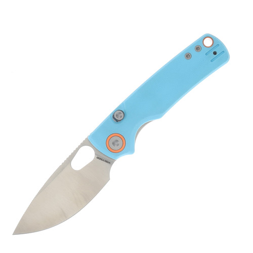 Vosteed Porcupine Thumb Hole Folder 14C28N Satin Blade Sky Blue G10 Handle A2608