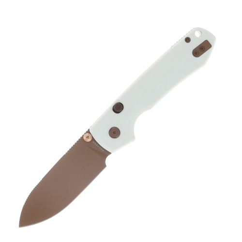 Vosteed Raccoon Top Liner Lock Folder 14C28N Copper Dune Blade White G10 Handle A2913