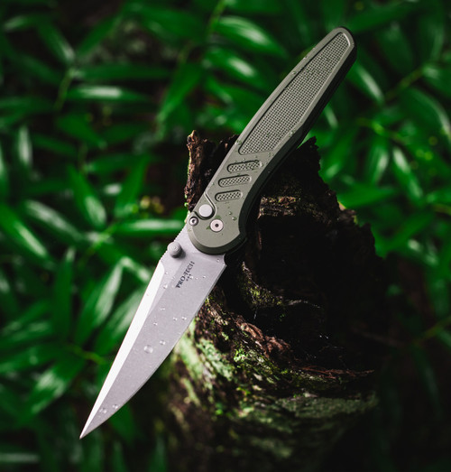 Pro Tech Peace Neighbor Avalon Folder Knurled Green Aluminum Handle SW Magnacut Blade PN1101-GREEN