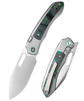 Remette Knives Orca Folder Titanium and Kelp Bed Camo Carbon Handle M390 Blade