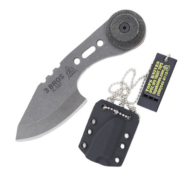 TOPS 3 Bros Hunter Point Fixed Knife 2 Inch Plain Tumbled Drop Point