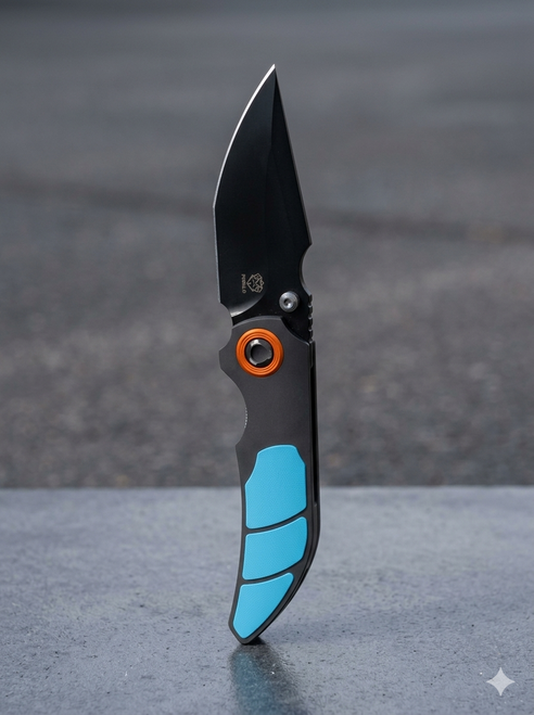 Poikilo Blade x Christensen Knifeworks Casque Folder Standard Cerakote Teal 3P POIBCKCASQSCERT3