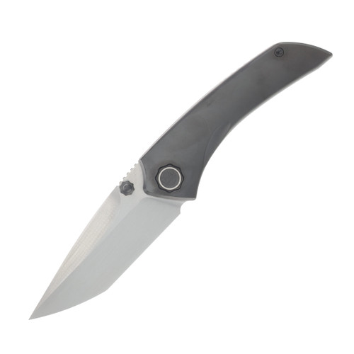 Poikilo Blade Tuna Midtech Folding Knife TI Handle Hand Rubbed M398 Blade W/ZircuTi Clip POIBTUNAMIDHNDRUB