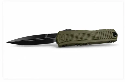 Glock x Microtech Glock G19K D/E OTF Auto Black Bayonet Blade and Hardware Standard OD Green Chassis 80-1OD GLO79315