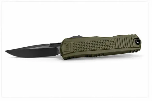 Glock x Microtech Glock G19K S/E OTF Auto Black Drop Point Blade and Hardware Standard OD Green Chassis 81-1OD GLO79317