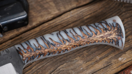 Avery Knifeworks Field Knife Fixed Blade Forged Magnacut/Pearl White Resin & Maple