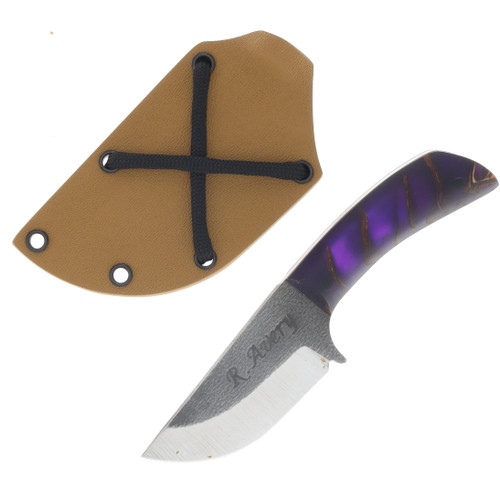 Avery Knifeworks The Mini Fixed Blade Knife Forged Magnacut/Purple Pinecone AK05PP