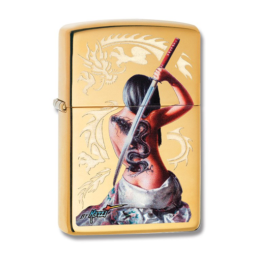 Zippo Lighter Dragon Keeper High Polish Brass Mazzi Collection