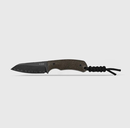 Kizer Field Mouse Fixed Blade Knife Black 3V/Gold Camo FatCarbon 1135A1