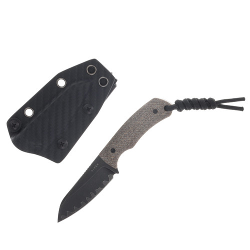 Kizer Field Mouse Fixed Blade Knife Acid Wash 3-Layer Composite Blade/Glow In The Dark Canvas Micarta 1135A2