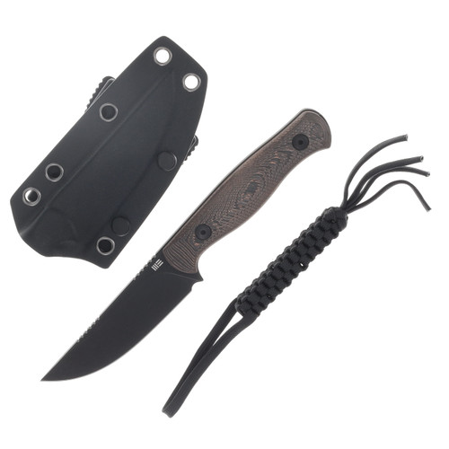 WE Knife Co Notchline Fixed Knife Milled Copper Foil Carbon Fiber Handle Black SW S35VN Blade WE25047-2