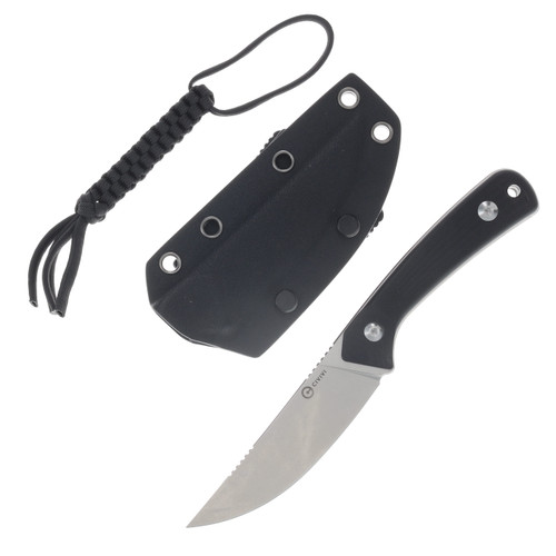 CIVIVI Carveth Fixed Knife Black G-10 Handle Stonewashed AEB-L Blade C25040-1
