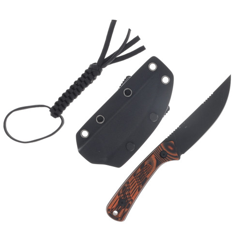 CIVIVI Carveth Fixed Knife Orange and Black G-10 Handle Black SW AEB-L Blade C25040-2