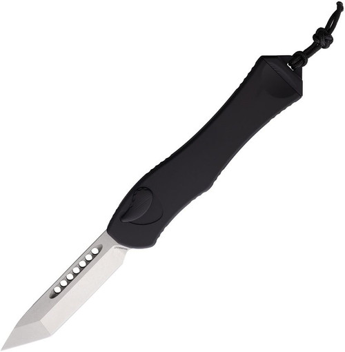 Heretic Hydra V4 OTF Automatic Tanto Stonewash Blade Black Aluminum Handle H406-2A