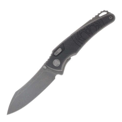 Hawk Knife Designs Talon Folding Knife Tumbled Titanium - Carbon Fiber 3K Inlay HAWKTAL3K