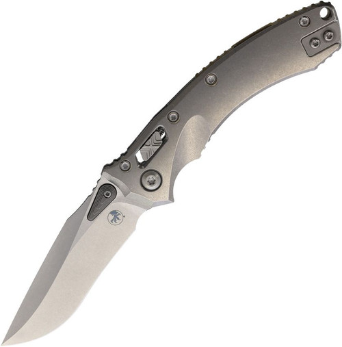 Microtech Amphibian Mini – RAM-LOK Folder Marfione Select SW - SW Slab Side TI W/Bronze TI Accent Double Vapor Blast Stainless