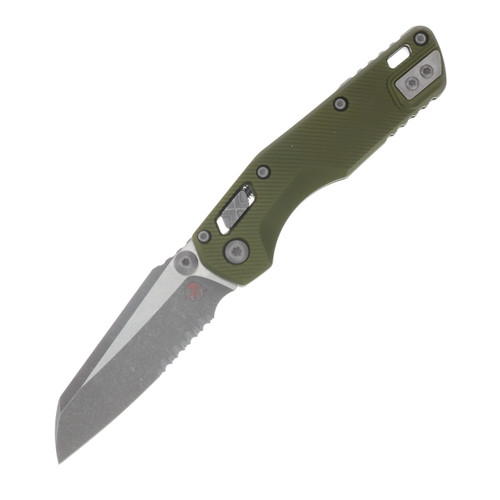 Microtech MSI Mini RAM-LOK Folder Apocalyptic PS Fluted Aluminum OD Green MT210M11APFLOD