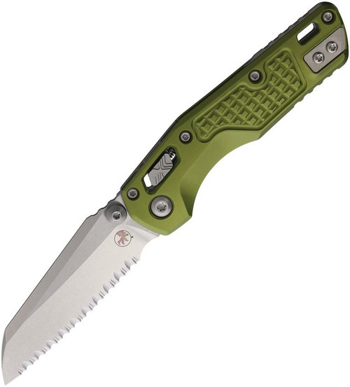 Microtech MSI Mini RAM-LOK Folder SW Full Serrate Frag Aluminum OD Green MT210M12FROD