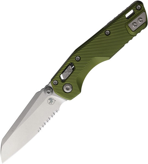 Microtech MSI Mini RAM-LOK Folder SW Part Serrate Fluted Aluminum OD Green