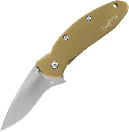 Kershaw Scallion Brown Aluminum Handle 420HC Blade