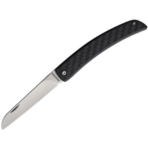 Rough Rider Slip Joint Folding Knife Stainless/Synthetic Carbon Fiber Open, front