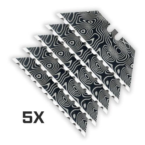 Exceed Designs Damascus Black 12-Point Serrated Utility Blades 5-Pack