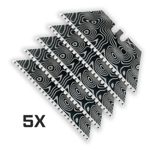 Exceed Designs Damascus Black 24-Point Serrated Utility Blades 5-Pack