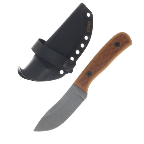 Very Good Knife Co Tradition Natural Micarta Handle Stonewash AEB-L Blade VGKCTNM