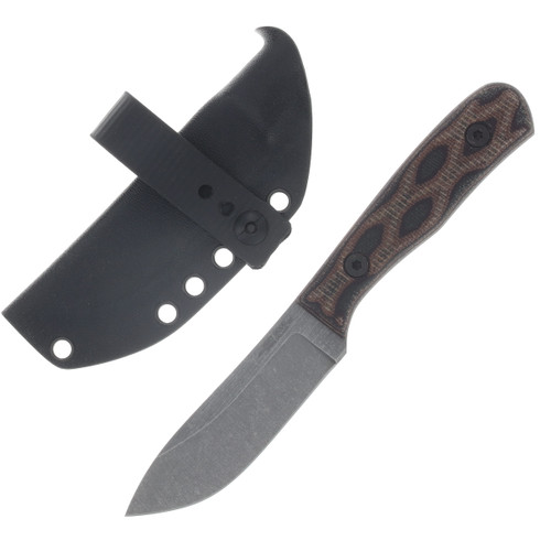 Very Good Knife Co Tradition Jr Python Micarta Handle Stonewash AEB-L Blade VGKCTJPM