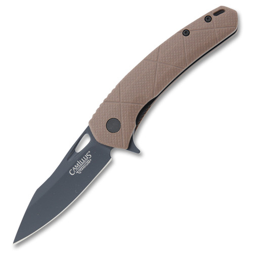 Camillus Blaze Folding Knife Brown G-10