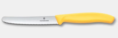 Victorinox Swiss Classic Tomato and Table Knife 4in Serrated Round Blade - Yellow