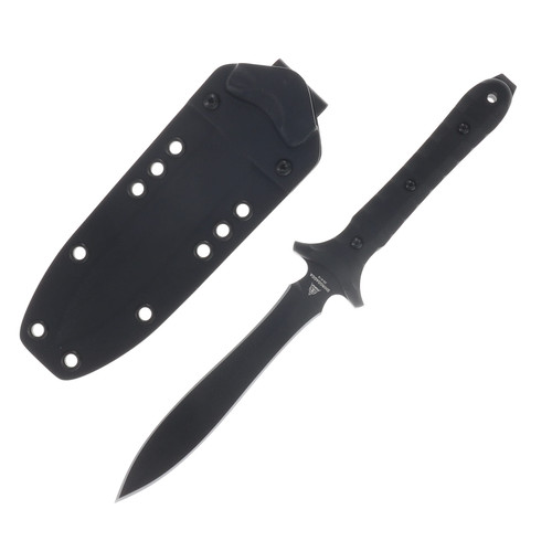 TOPS Shirodagga Fixed Blade Knife Blackout 1095/G-10 with Kydex Sheath