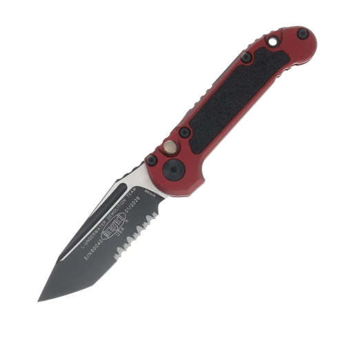 Microtech LUDT GEN III OTS Auto T/E Black Part Serrate Merlot AUMT11362MR