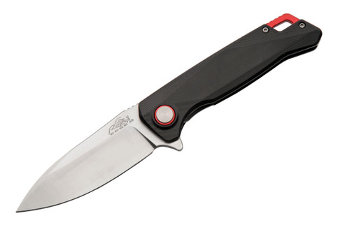 Rite Edge Firefighter's Folder Assisted Linerlock Folding Knife Black G-10 with Red Accents RUC-4013