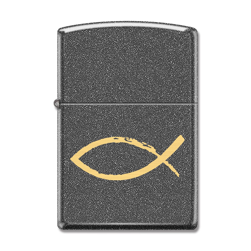 Zippo Lighter Ichthus Iron Stone