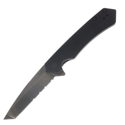Case Kinzua Folding Knife BLK/ BLK Serrated Magnacut Tanto Blade Aluminum Handle CA70965