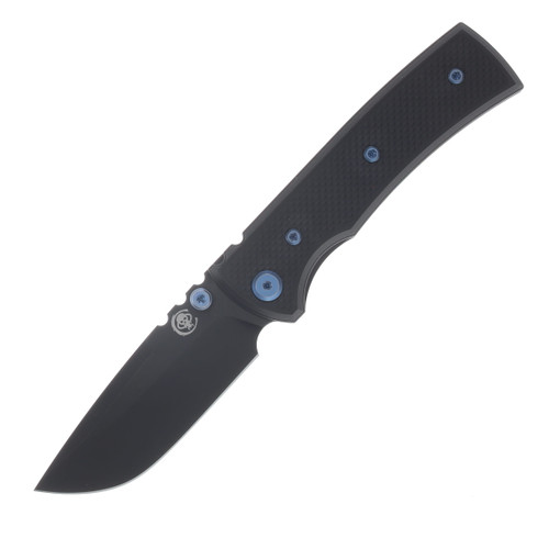 Chaves Blue Label Redencion Street Linerlock Folder Aluminum Knurled Black PVD Blue TI Black DP CK-1B2-1C9A-2D1-BLUE