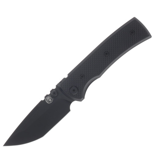 Chaves Blue Label Redencion Street Linerlock Folder Aluminum Knurled SW Black PVD Black TI Black Tanto CK-1B2-2C9A-2D1-BL