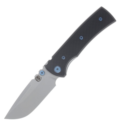 Chaves Blue Label Redencion Street Linerlock Folder Aluminum Knurled Black PVD Blue TI SW DP CK-1B2-1B9A-2D1-BLUE