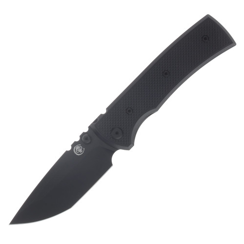 Chaves Blue Label Redencion Street Linerlock Folding Knife Stonewash PVD Tanto/Knurled Blackout Aluminum CK-1A2-2C9A-2D1-BL