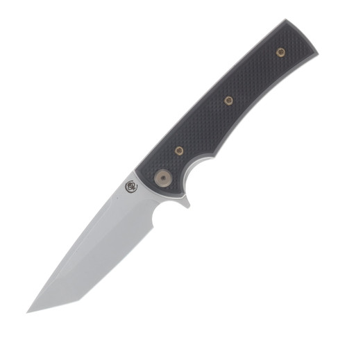 Chaves Blue Label Liberation Street Linerlock Folding Knife Stonewash Tanto/Knurled Black with Bronze Accents CK-2B2-2B9A-2D1-BR