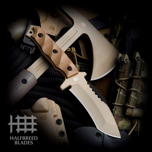 Halfbreed Medium Clearance Knife Gen II Fixed Blade Dark Earth Modified Drop Point Recurve K340/Sculpted G-10 MCK02DEG2K340